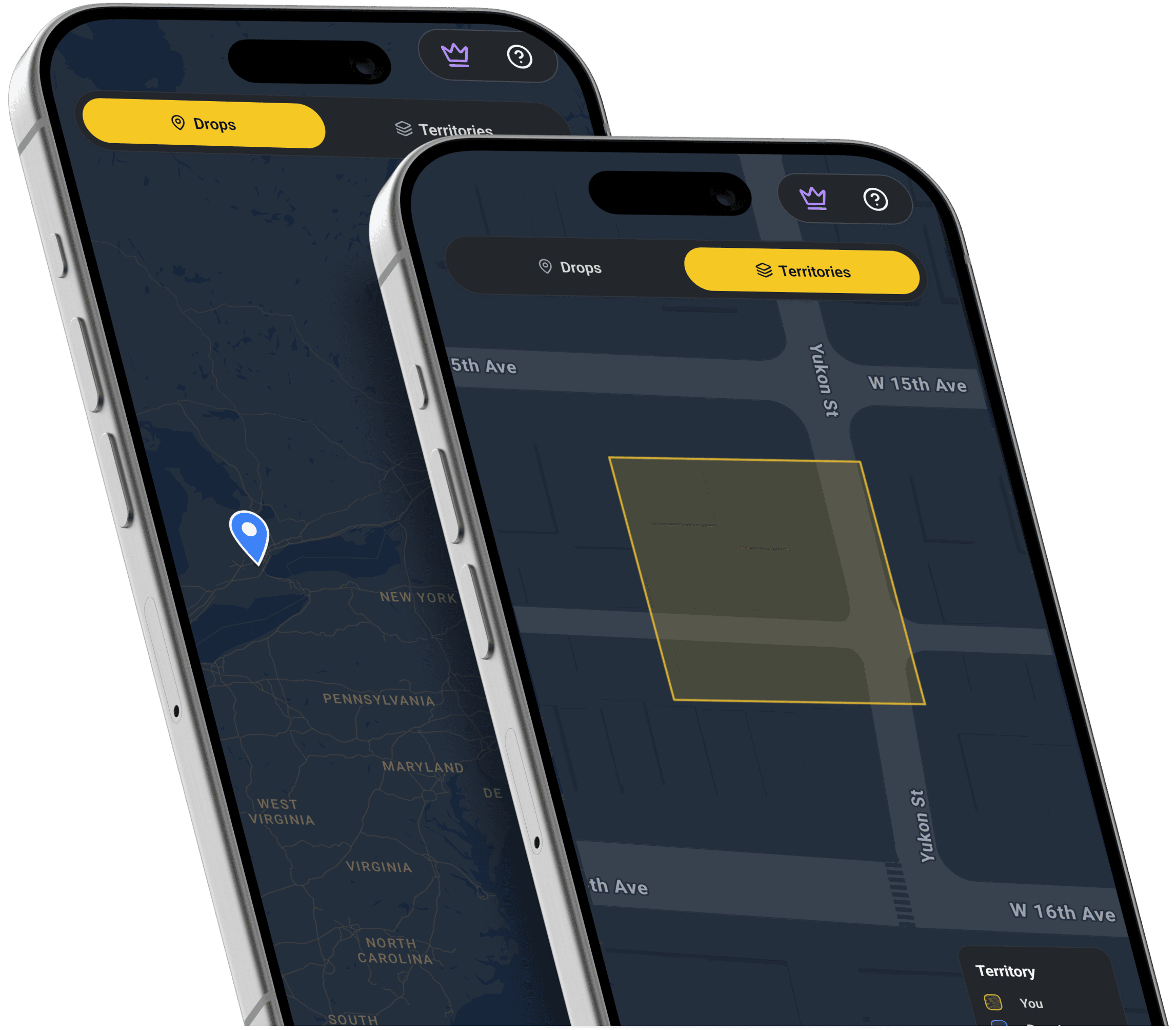 App screens showing the Pssly map and social feed